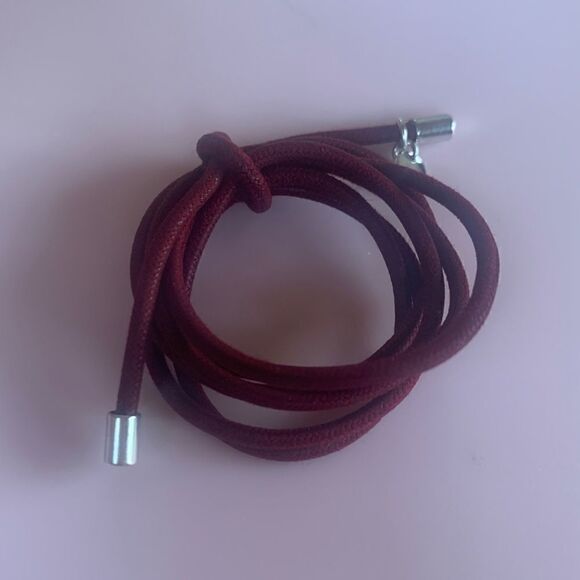 India Hicks Mr Mrs Cord Necklace - Wine/Silver - Picture 1 of 5